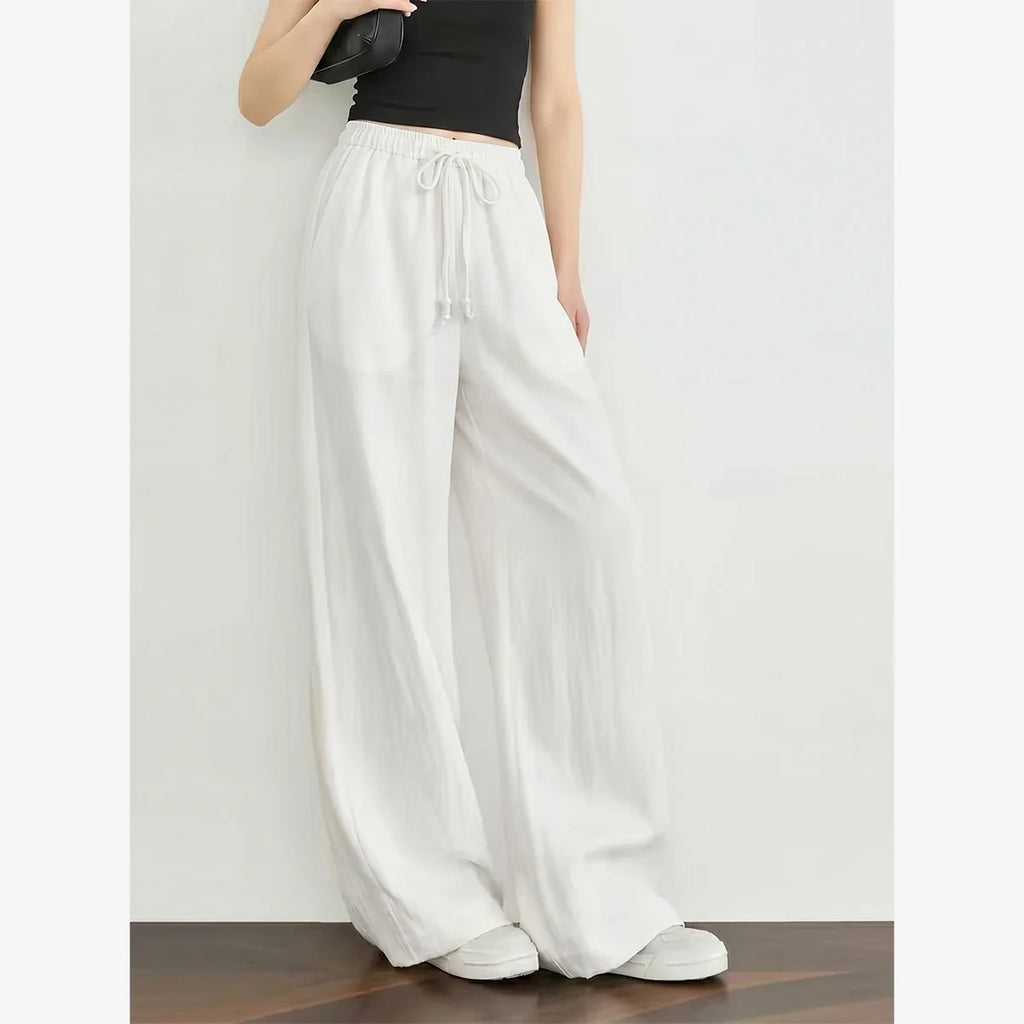 Women's Relaxed Wide-Leg Trousers White