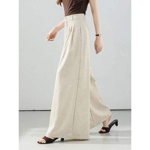 Box-Pleat Wide-Leg Trousers