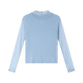Mock-Neck Long-Sleeve Knit Top