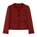 Textured Collarless Cropped Jacket