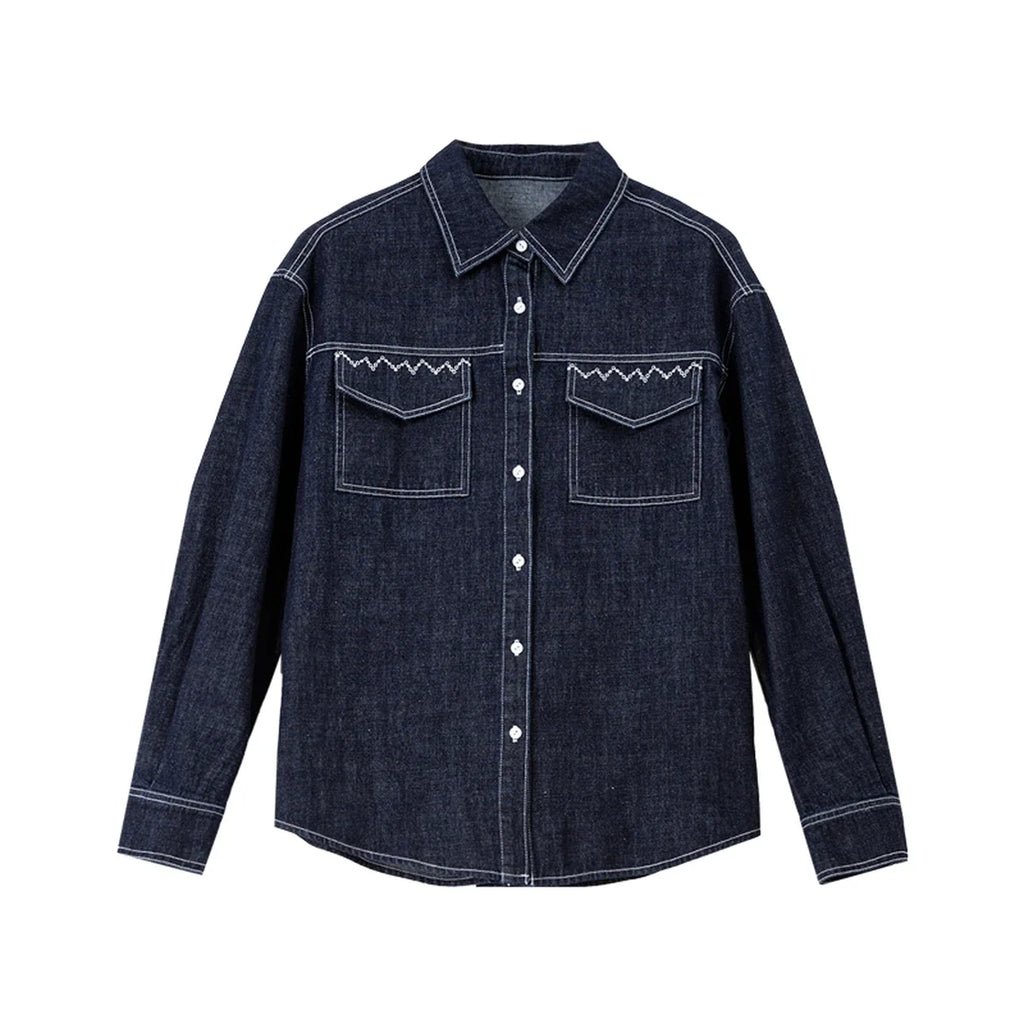 Embroidered Pocket Denim Shirt