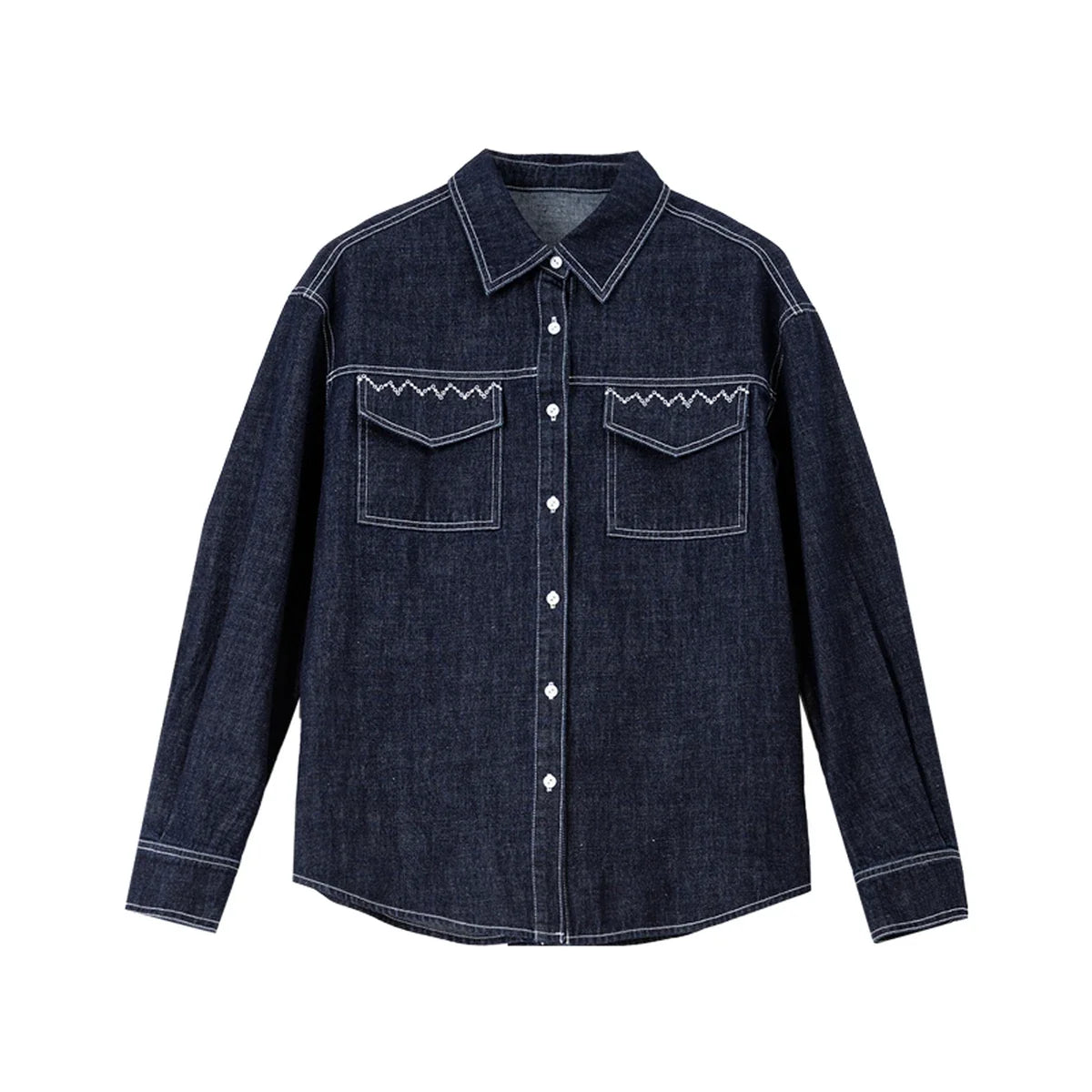 Embroidered Pocket Denim Shirt