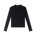 Shimmer Mock-Neck Long-Sleeve Top