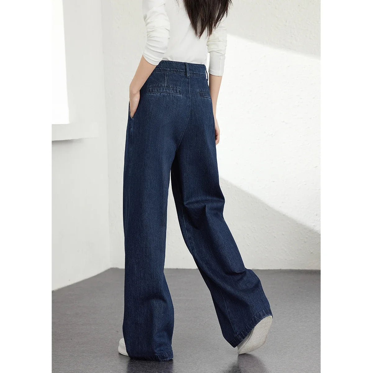 Wide-Leg Denim Trousers