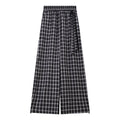 Small-Check Wide-Leg Trousers