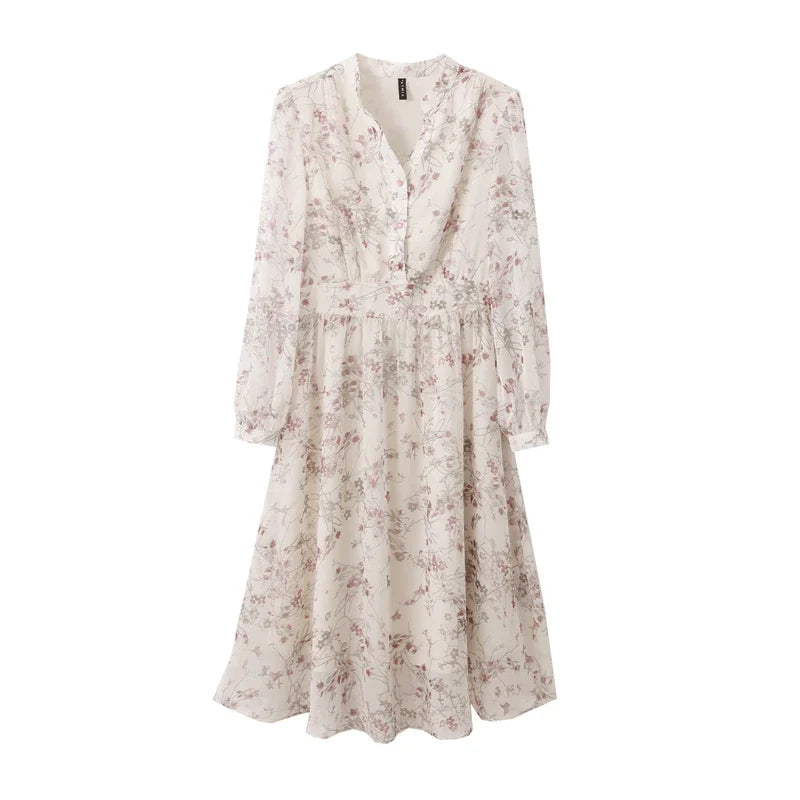 Floral V-Neck Tiered Dress