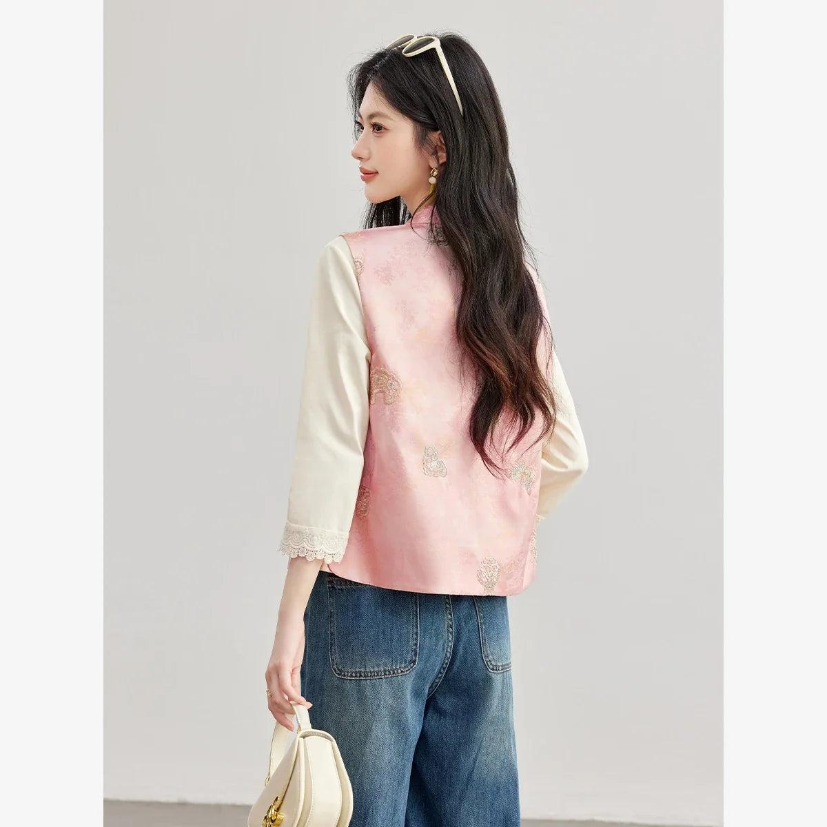 Jacquard Frog-Button Vest