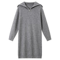 Half-Zip Collared Knit Midi Dress