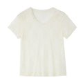 Lace Crew-Neck Short-Sleeve Top
