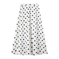 Polka-Dot Button-Front Midi Skirt