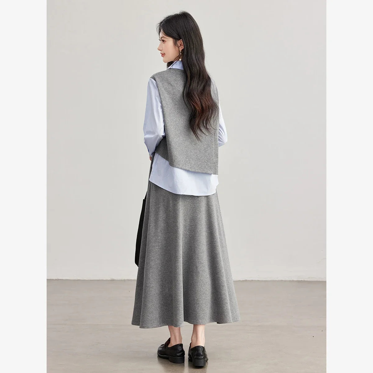 Layered Crop-Top and Pleated-Skirt Set