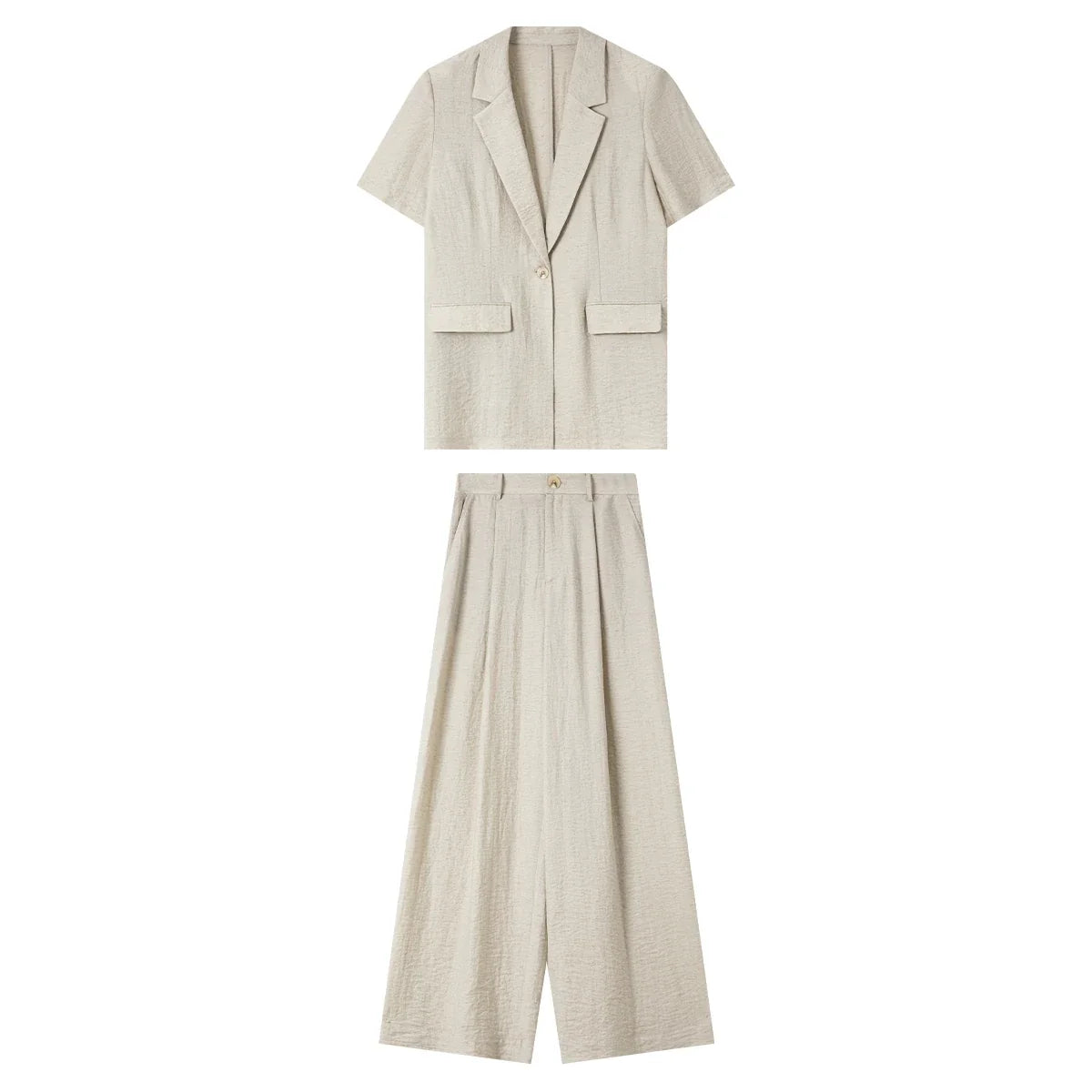 Short-Sleeve Wide-Leg Trouser Set