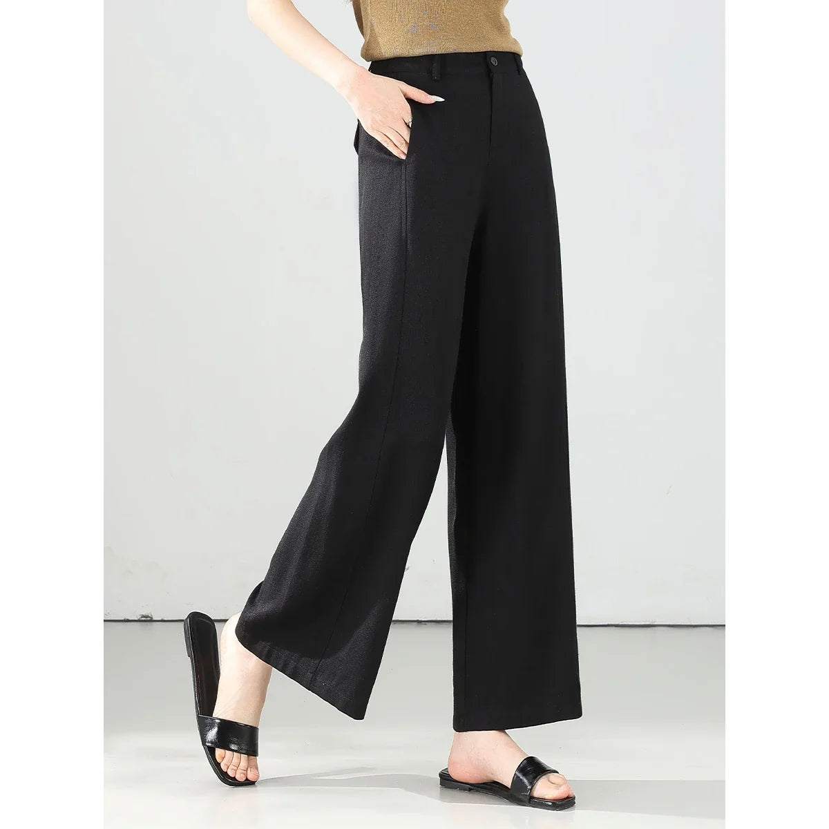 Women's Straight Wide-Leg Trousers