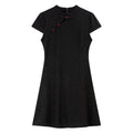 Frog-Button Mini Dress