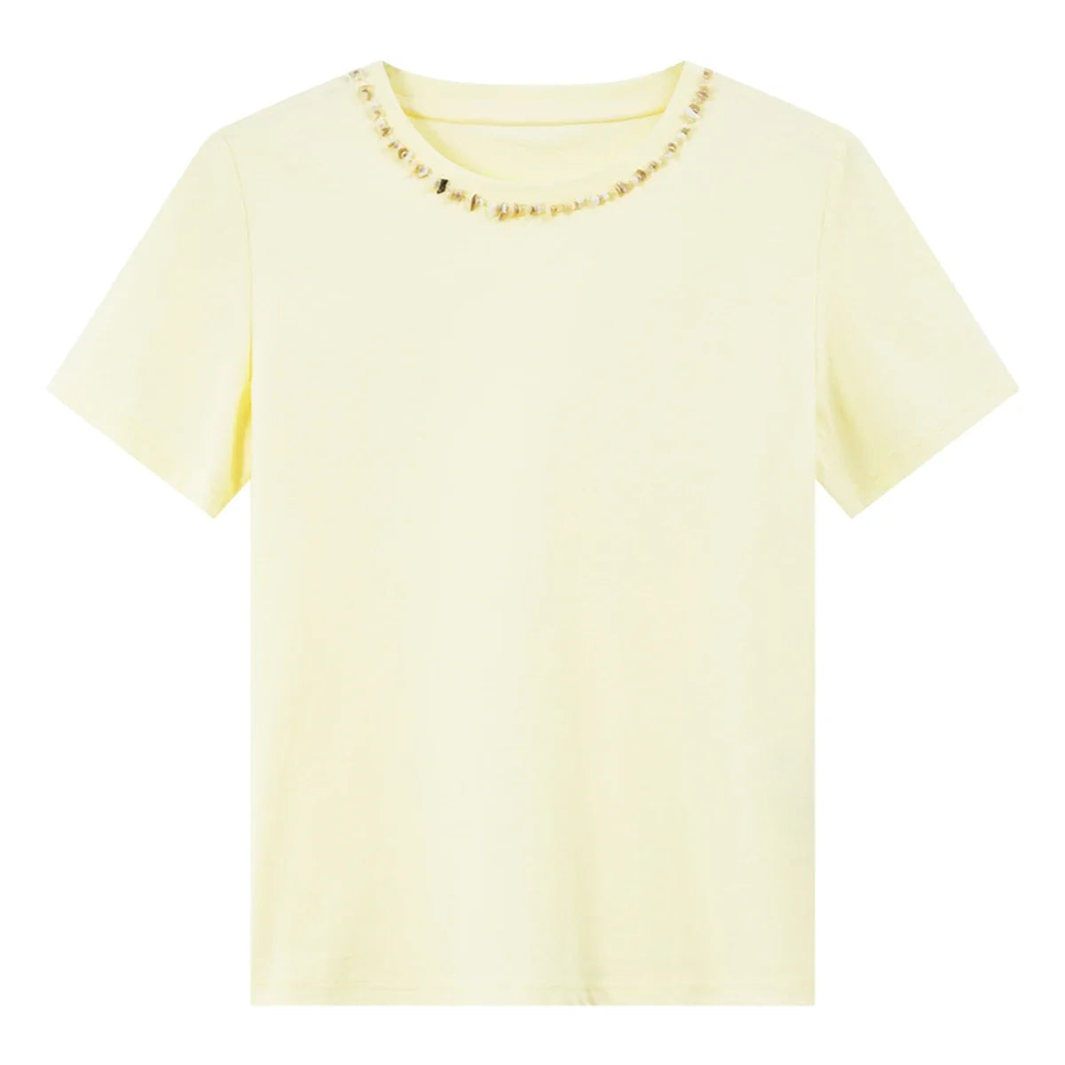 Beaded Crew-Neck Tee