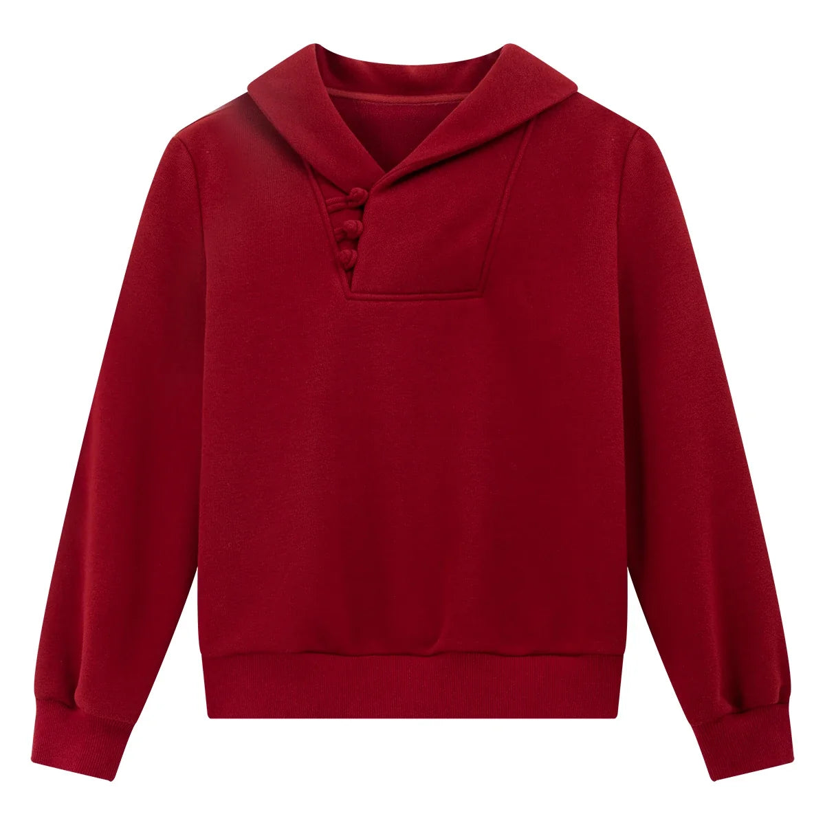 Toggle-Neck Hooded Sweatshirt