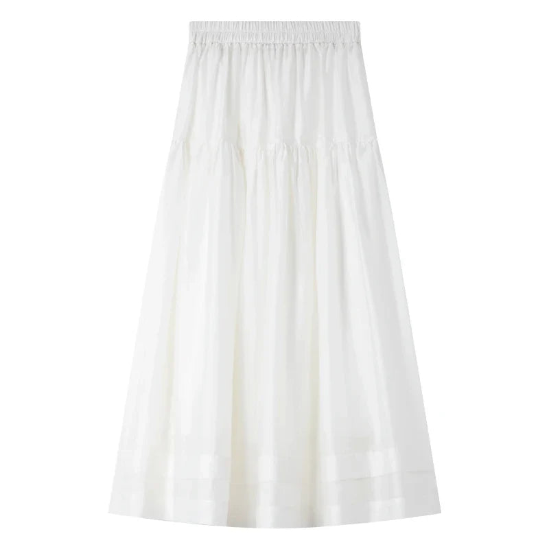 Relaxed Pleated Midi Skirt