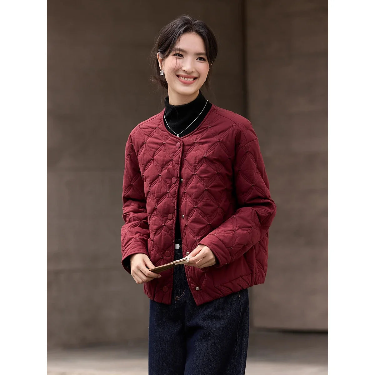 Quilted Patch-Pocket Cropped Jacket