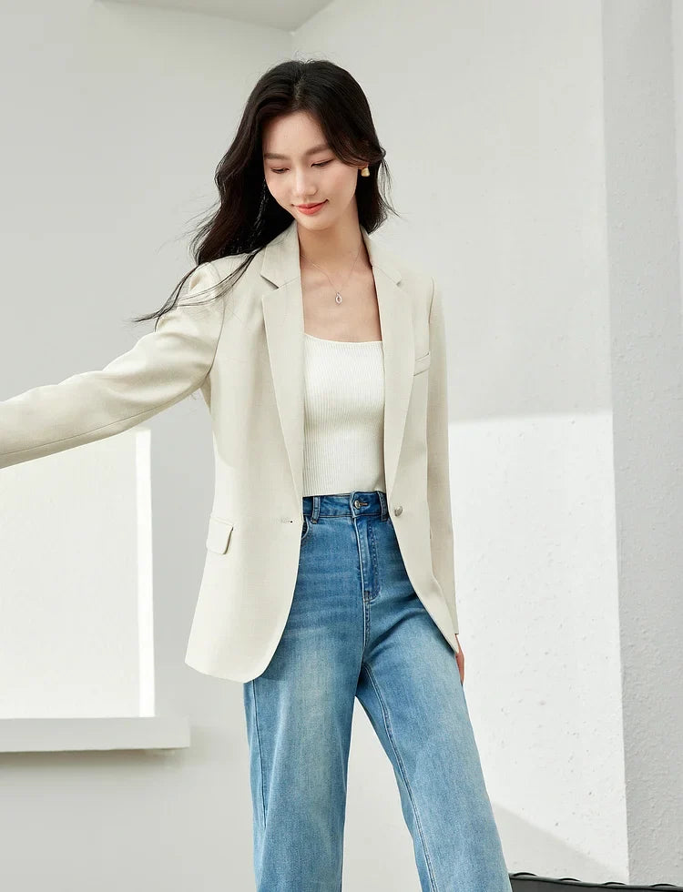 Single-Button Tailored Blazer