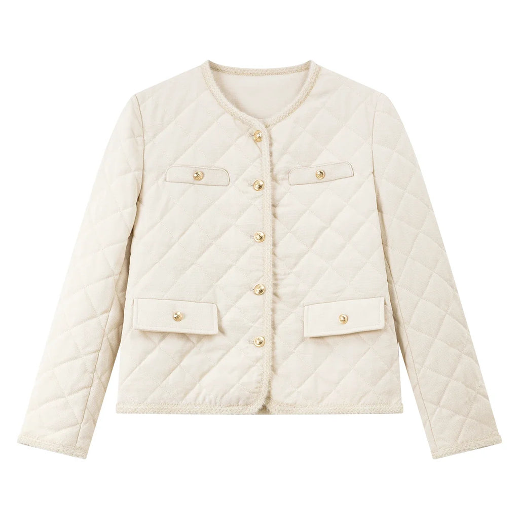 Quilted Pocket-Trim Jacket
