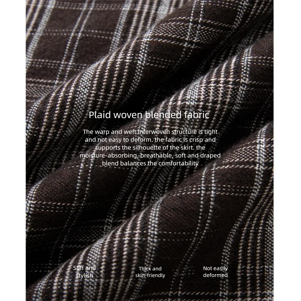 Handkerchief-Hem Plaid Midi Skirt