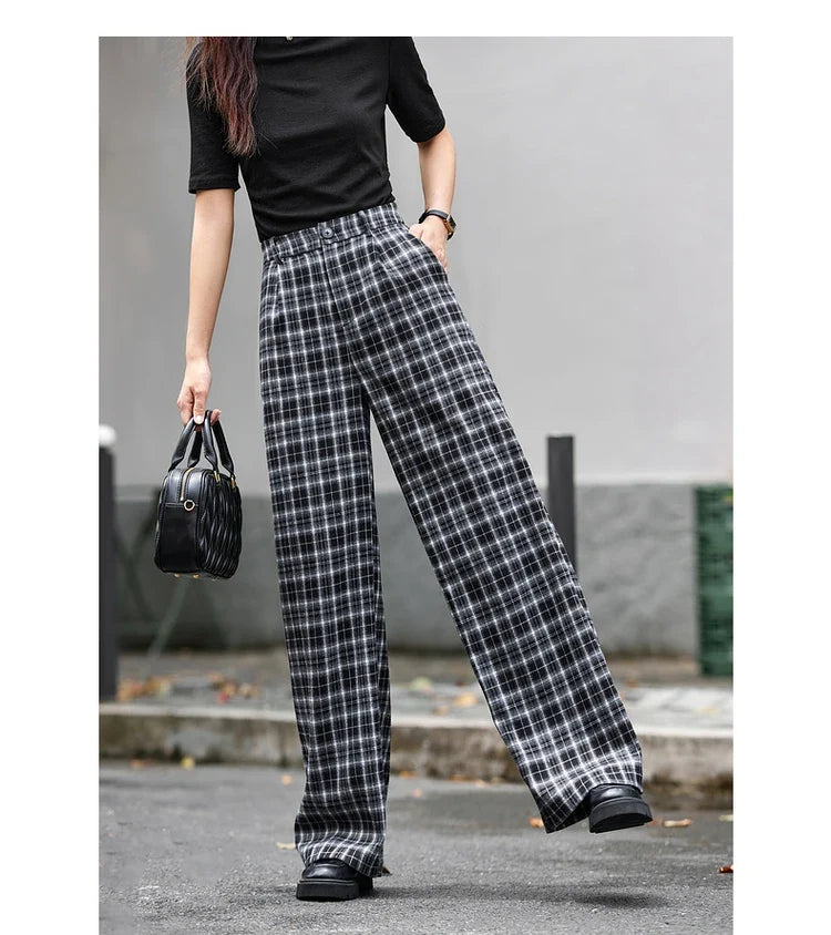 Plaid Wide-Leg Culottes