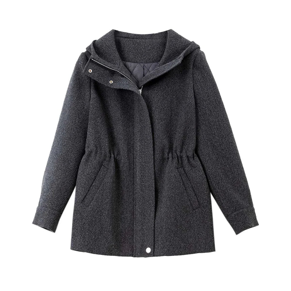 Hooded Drawstring Utility Jacket