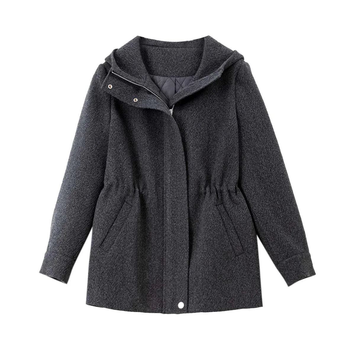 Hooded Drawstring Utility Jacket