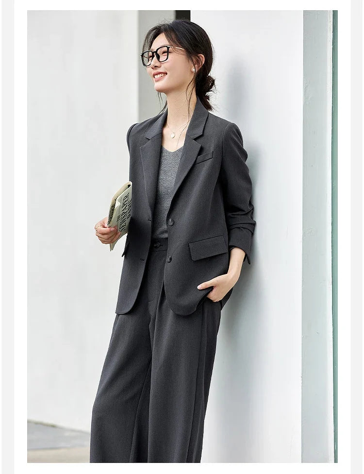 Blazer and Pleated-Trouser Set