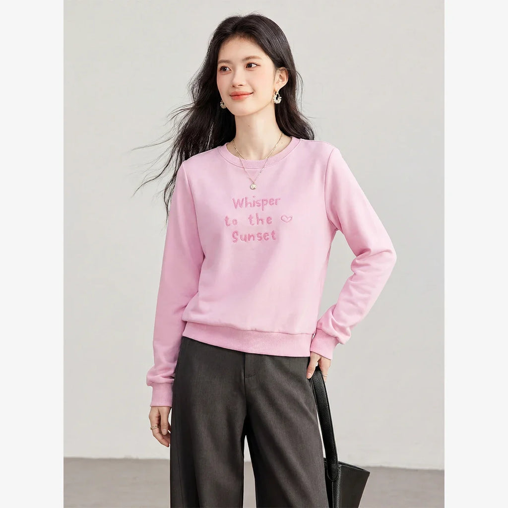 Letter Graphic Crew-Neck Sweatshirt