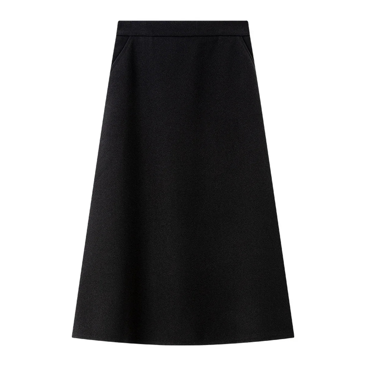 Clean Side-Zip A-Line Midi Skirt