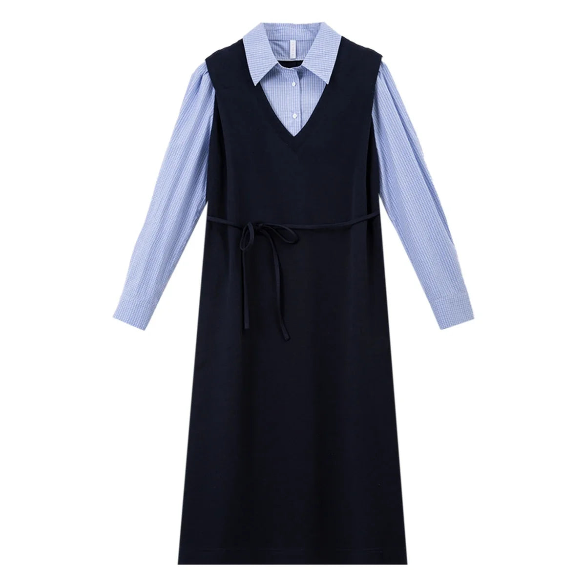 Layered Shirt Midi Dress