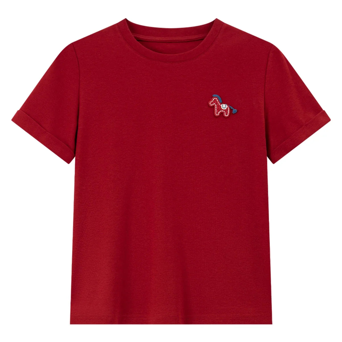 Pony-Embroidered Crew-Neck Tee