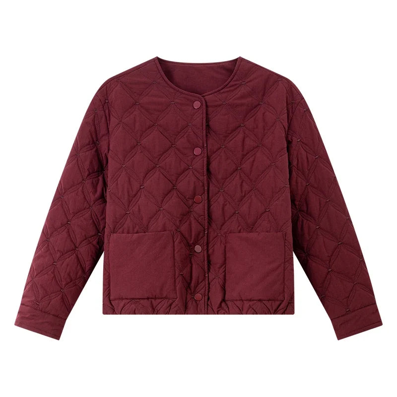 Quilted Patch-Pocket Cropped Jacket