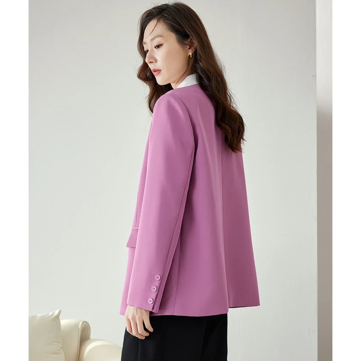 Layered Polo-Collar Blazer