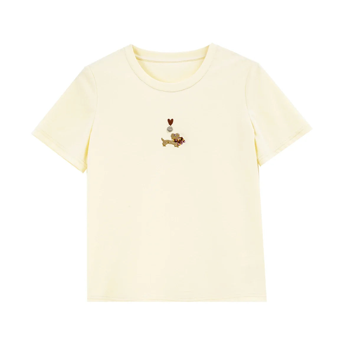 Embroidered Minimal Crew-Neck Tee