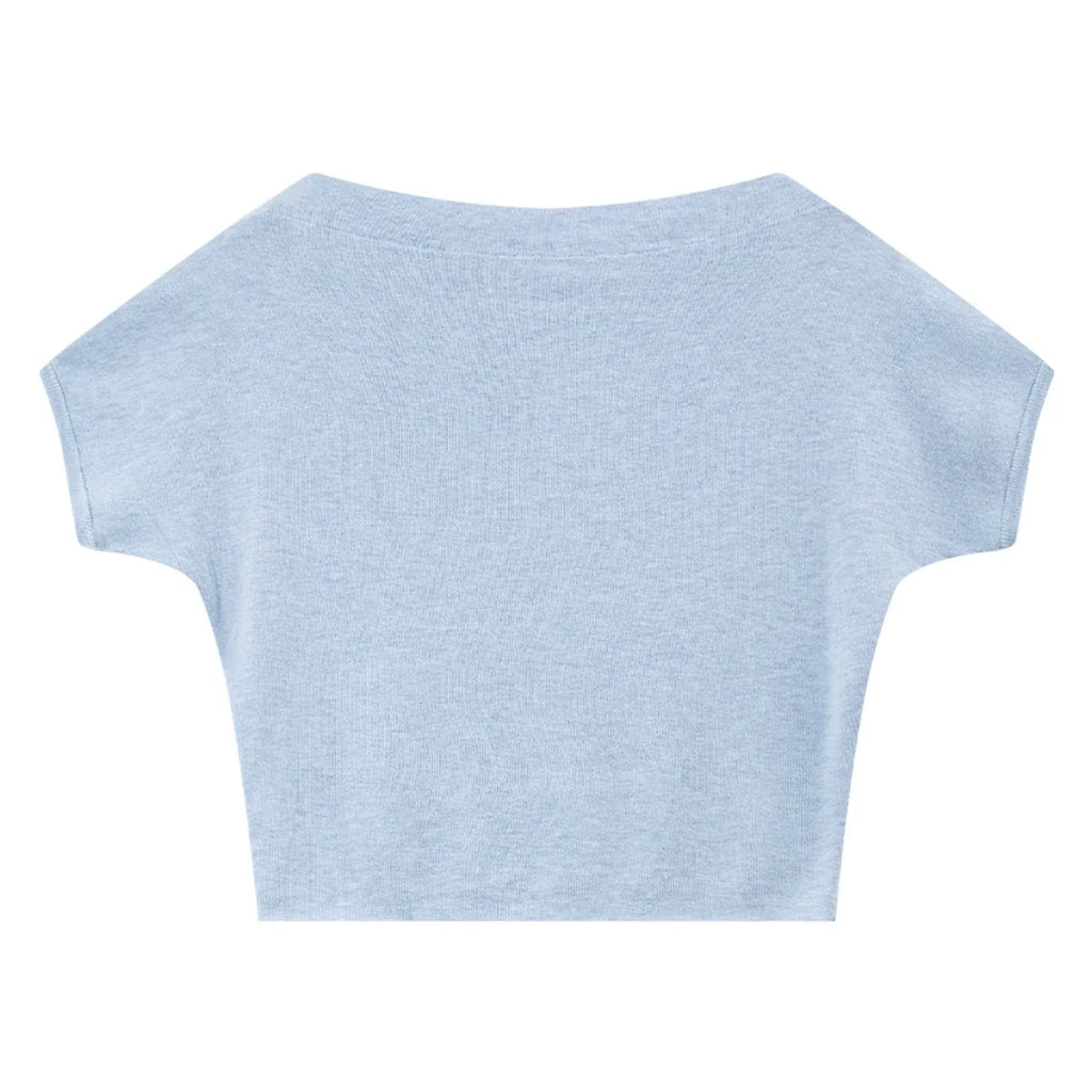 Off-Shoulder Dolman-Sleeve Knit Top