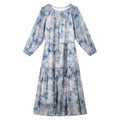 Watercolor Floral Belted Midi Dress