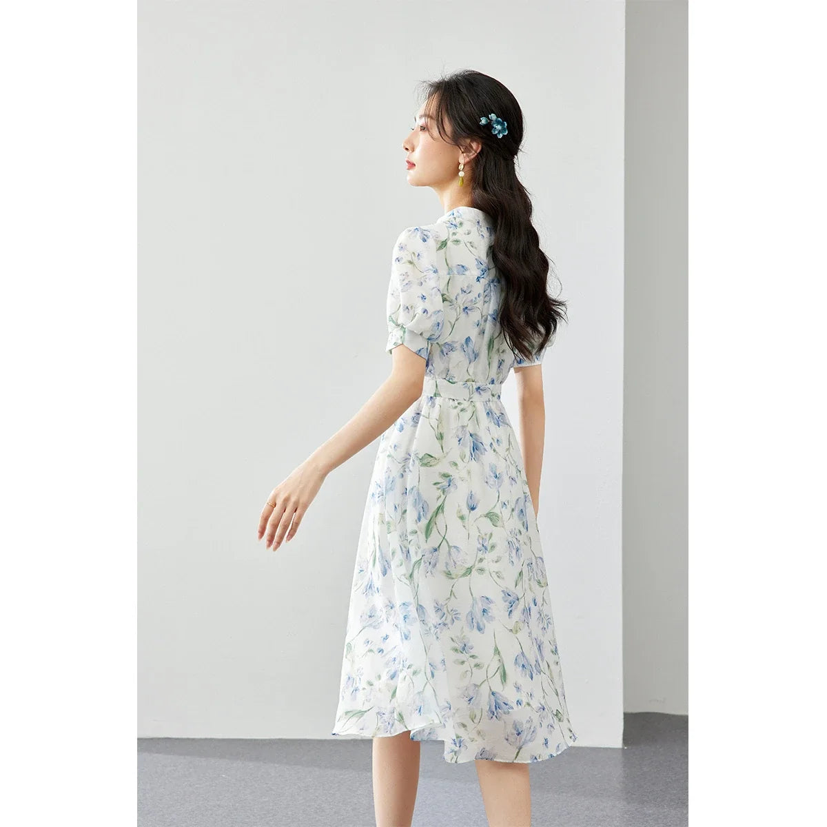 Floral V-Neck Tiered Dress