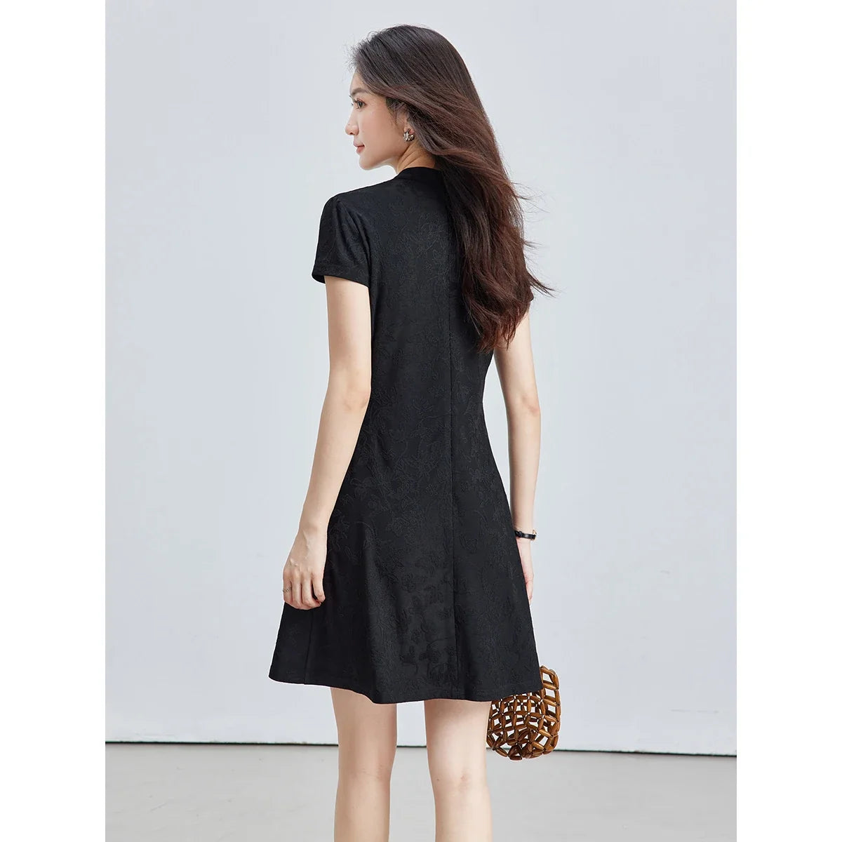 Frog-Button Mini Dress