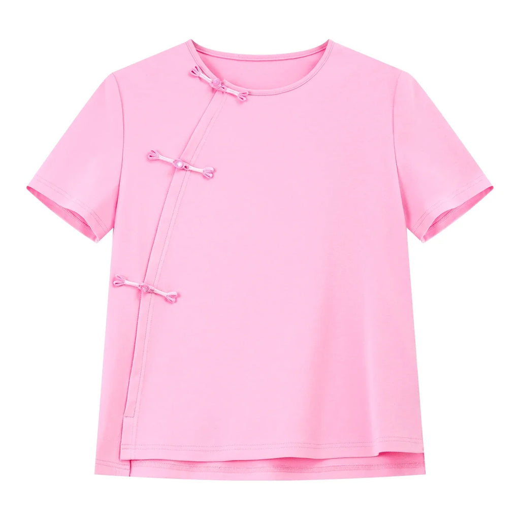 Asymmetric Frog-Button Tee