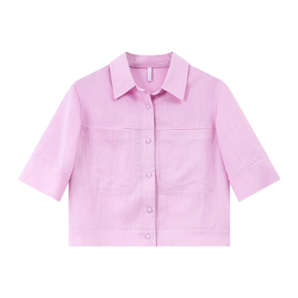 Cropped Short-Sleeve Shirt Jacket
