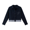 Contrast-Hem Cropped Shirt Jacket