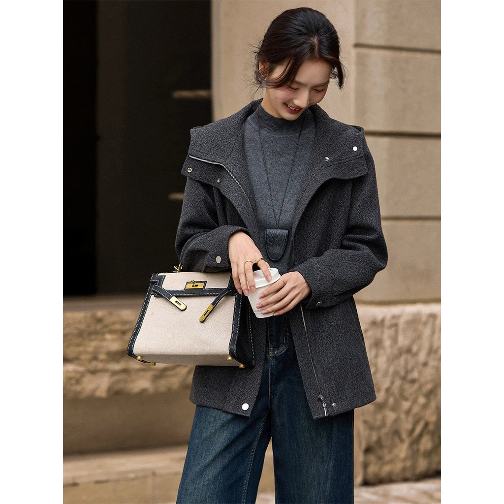 Hooded Drawstring Utility Jacket