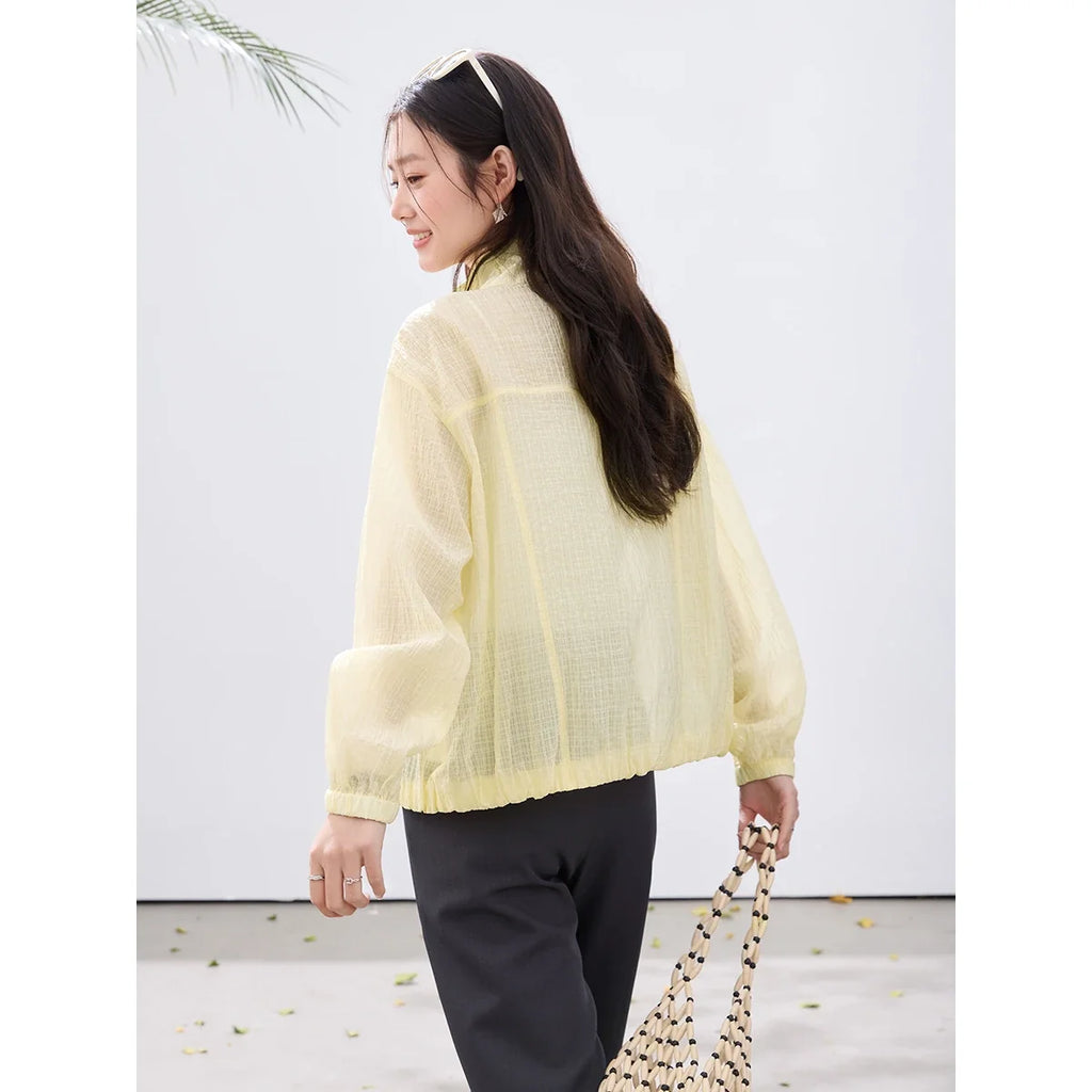 Zip-Front Lightweight Cropped Jacket