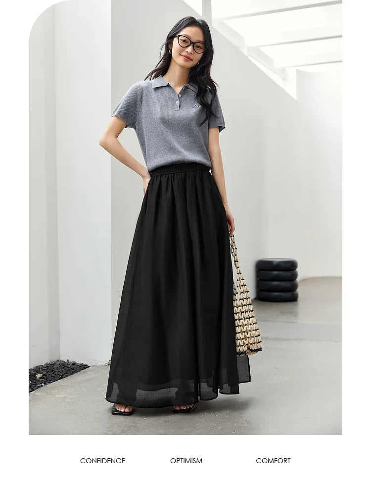Full A-Line Midi Skirt