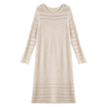 Openwork Long-Sleeve Shift Dress