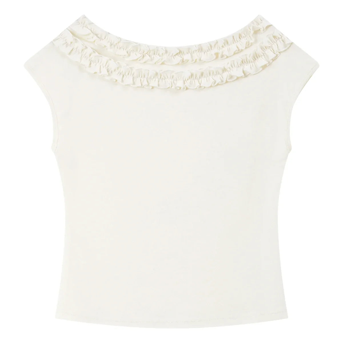 Ruffle-Trim Off-Shoulder Top