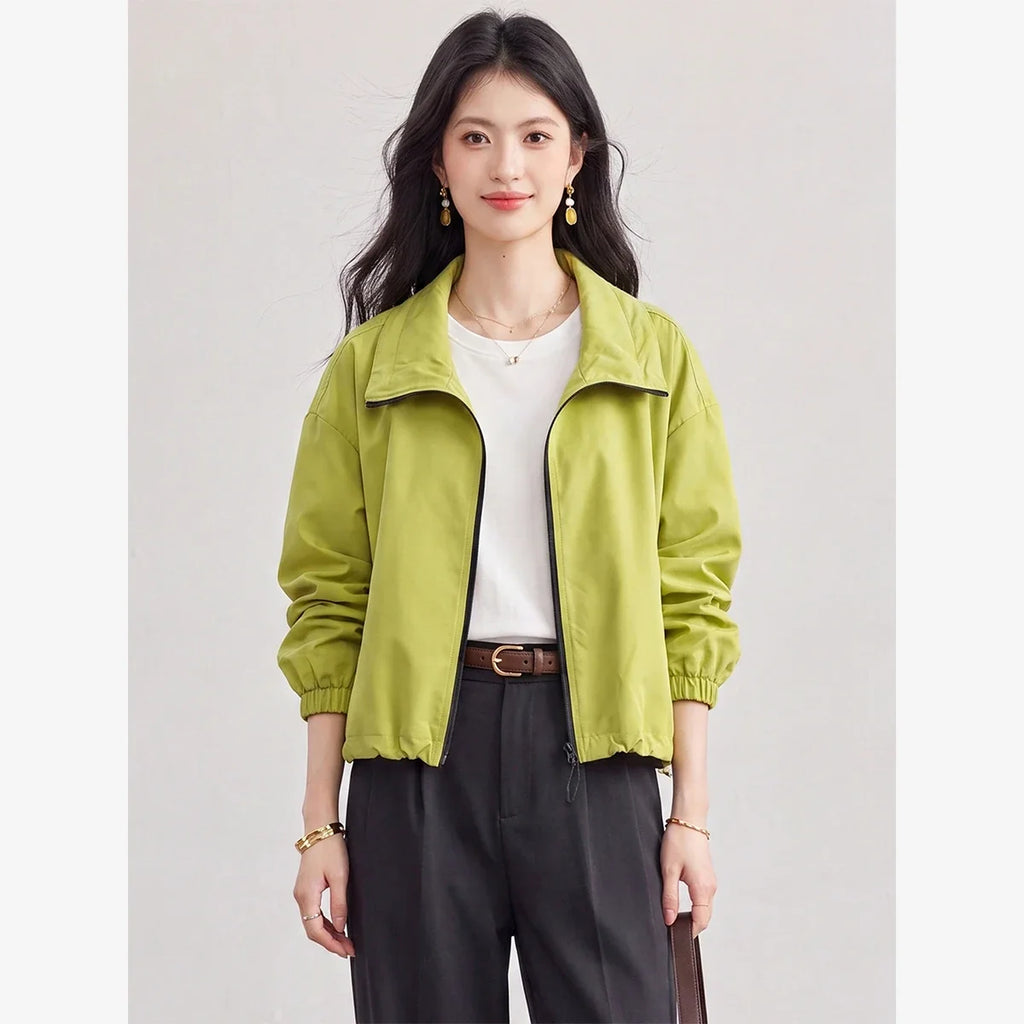 Drawstring-Hem Zip-Front Jacket