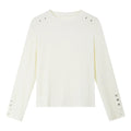 Button-Cuff Crew-Neck Long-Sleeve Tee